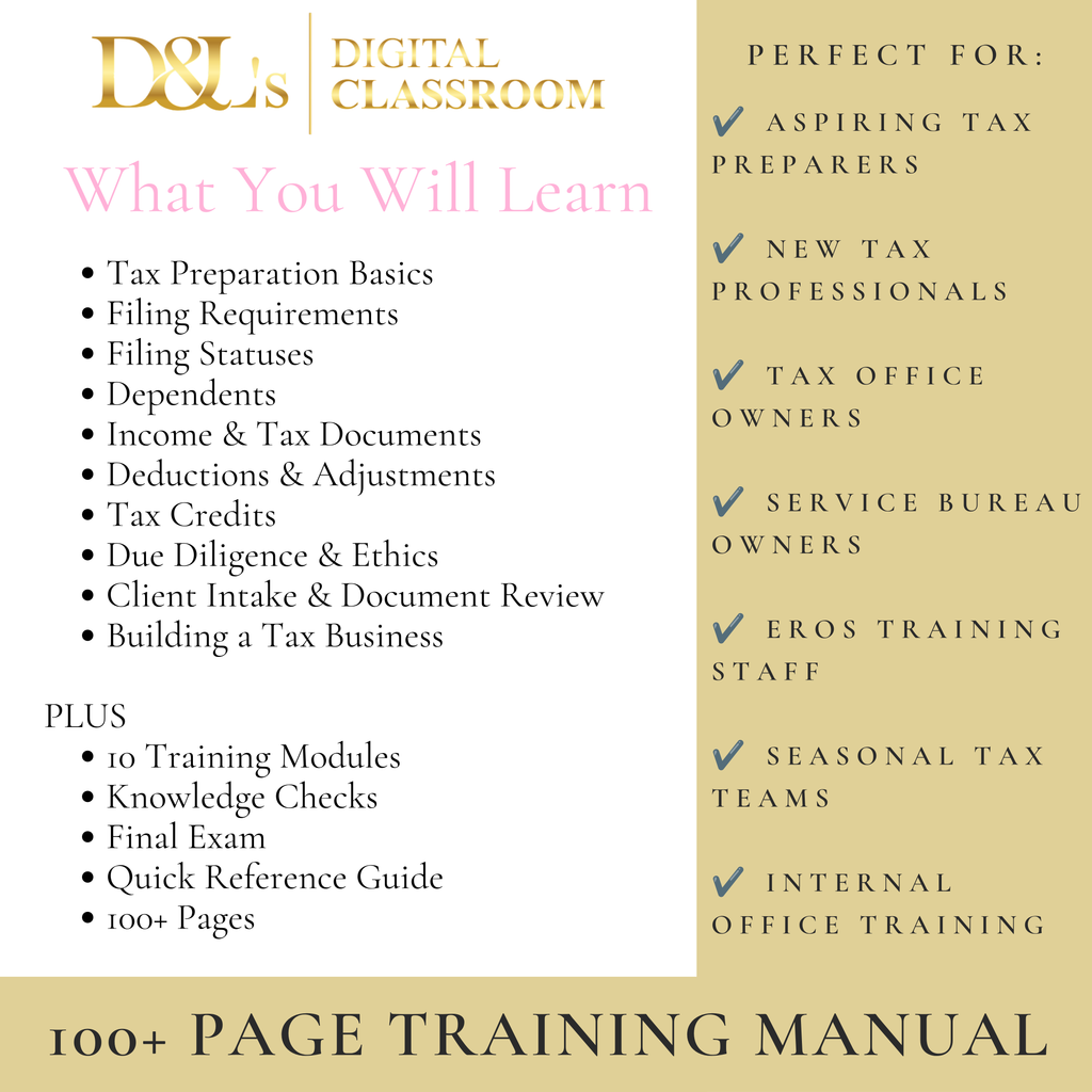 Introduction to Tax Preparation Training Manual (2026 Edition)