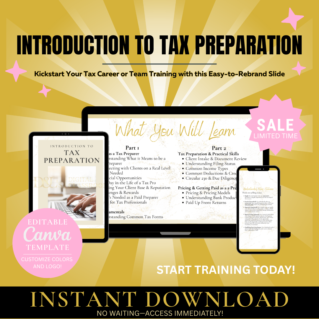 Intro to Tax Prep Slides