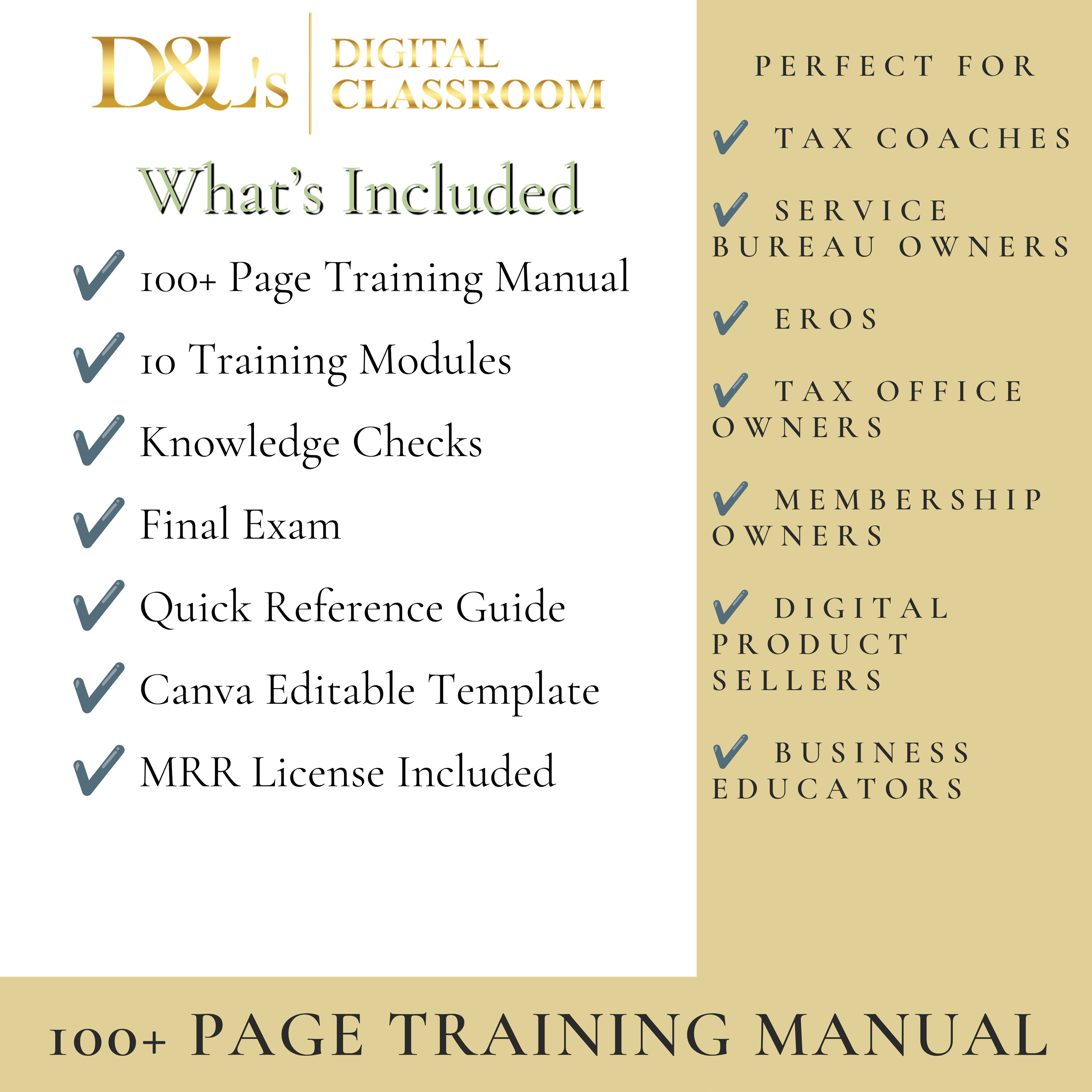 MRR Tax Preparation Training Manual | Master Resell Rights Included | Editable Canva Template