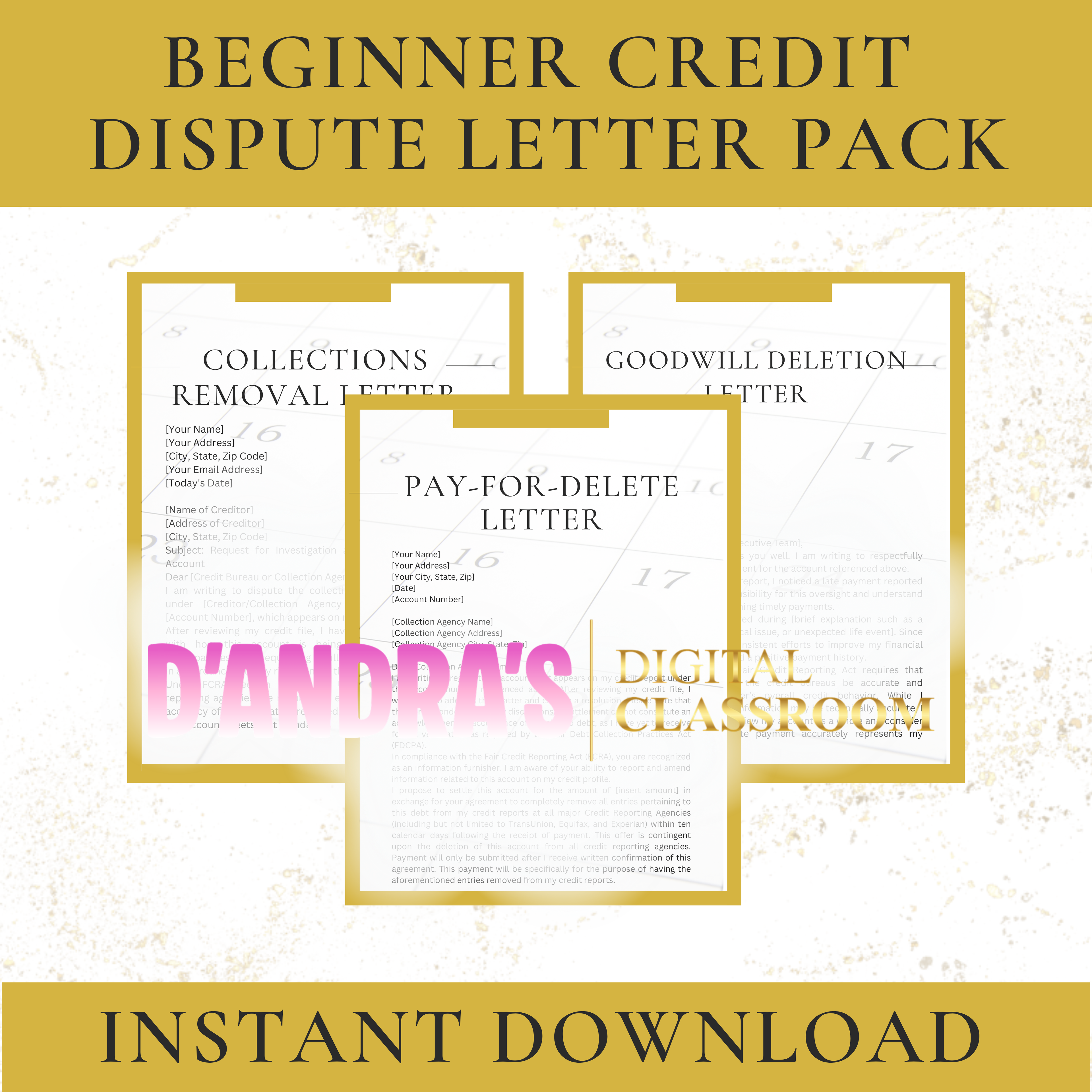 Beginner Credit Dispute Letter Pack