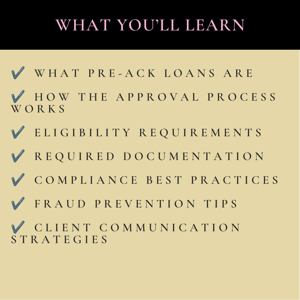 Understanding Pre-Ack Loans