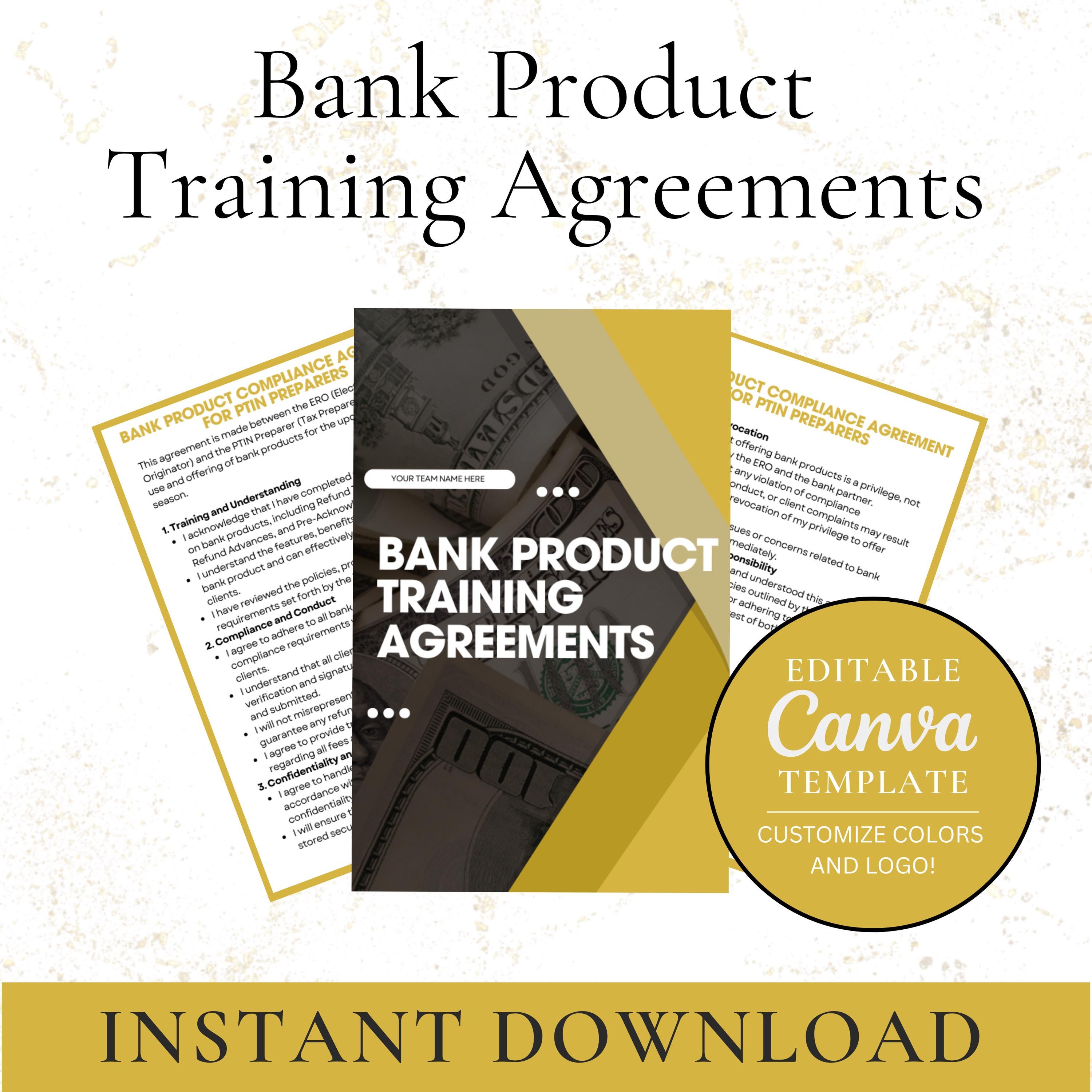 Editable Bank Product Compliance Agreement